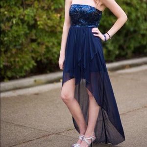Juniors High-Low Homecoming Dress